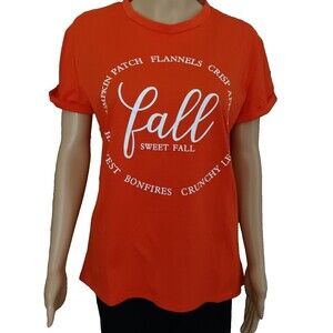 Women's Fall Harvest T- Shirt Medium Orange New - no tags Fall Sweet Fall Shirt